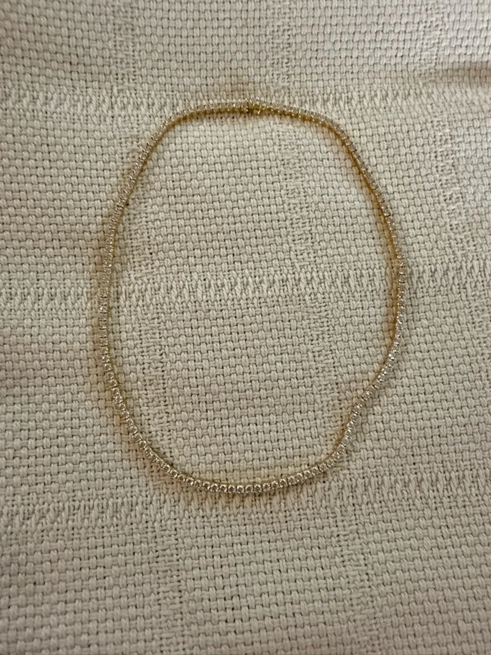 PAVOI 14K Gold Plated Tennis Necklace | 3mm Cubic Zirconia Dainty Gold plated - Picture 3 of 5